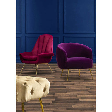 Purple Velvet Curved Accent Chair | Manhattan