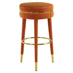 Orange Velvet Bar Stool | Manhattan