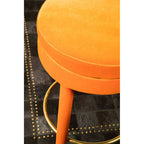 Orange Velvet Bar Stool | Manhattan