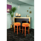 Orange Velvet Bar Stool | Manhattan