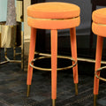 Orange Velvet Bar Stool | Manhattan