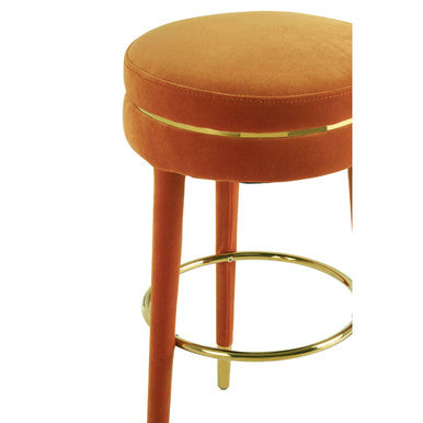 Orange Velvet Bar Stool | Manhattan