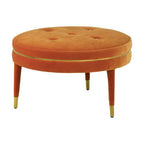 Orange Velvet Footstool | Manhattan