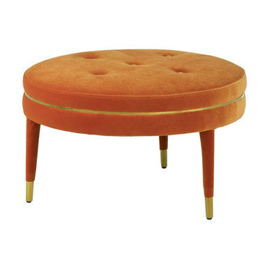 Orange Velvet Footstool | Manhattan