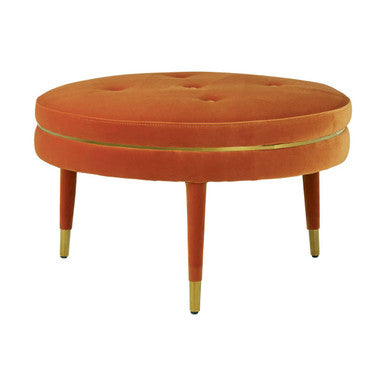 Orange Velvet Footstool | Manhattan