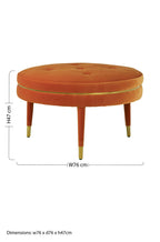 Orange Velvet Footstool | Manhattan