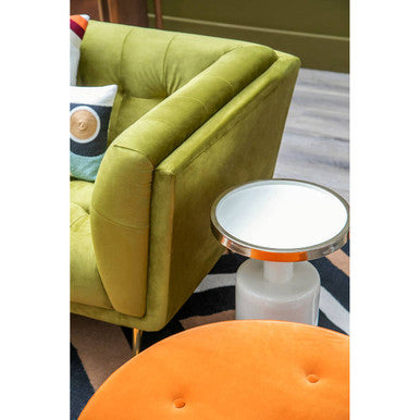 Orange Velvet Footstool | Manhattan