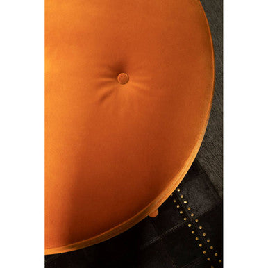 Orange Velvet Footstool | Manhattan