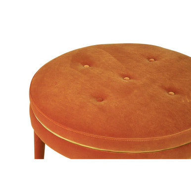 Orange Velvet Footstool | Manhattan