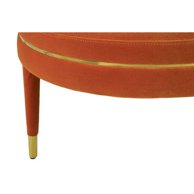 Orange Velvet Footstool | Manhattan