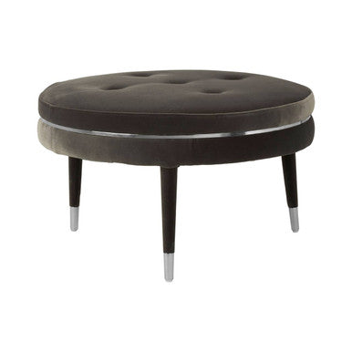 Grey Velvet Footstool | Manhattan
