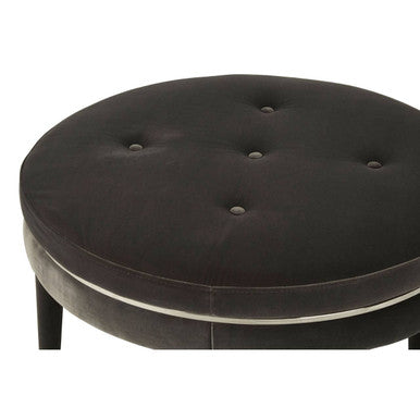 Grey Velvet Footstool | Manhattan
