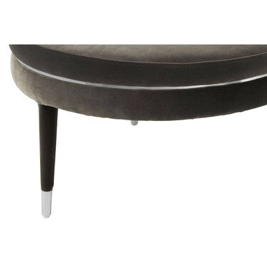 Grey Velvet Footstool | Manhattan