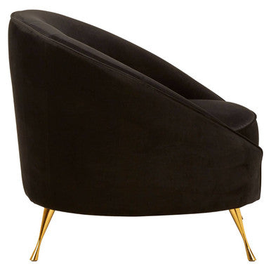 Manhattan Black Velvet Cocoon Chair