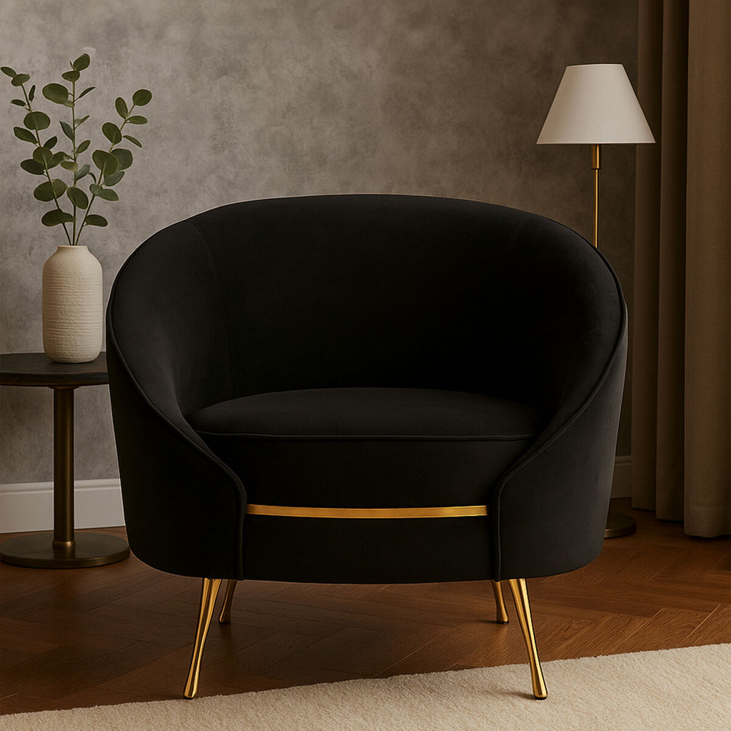 Black Velvet Cocoon Chair | Manhattan