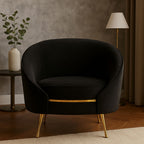 Black Velvet Cocoon Chair | Manhattan