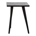 Black and White Top Bone Inlay Side Table with 4 Angular Legs | Boho