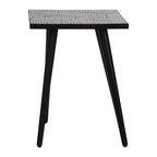 Black and White Top Bone Inlay Side Table with 4 Angular Legs | Boho