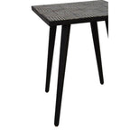 Black and White Top Bone Inlay Side Table with 4 Angular Legs | Boho