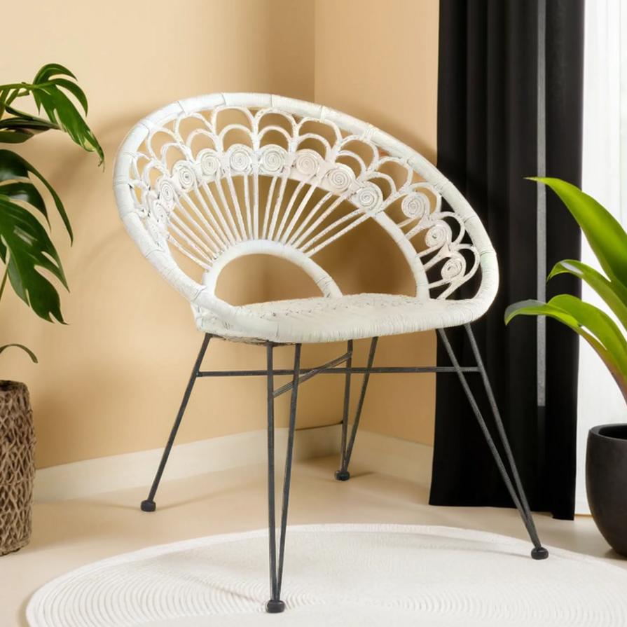 White Natural Rattan Chair | Manado