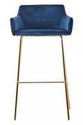 Blue Velvet Low Back Bar Chair | Tamzin