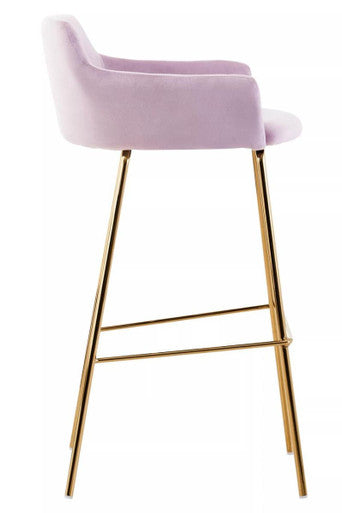 Pink Velvet Low Back Bar Chair | Tamzin