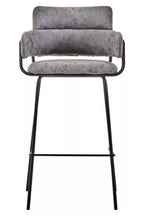 Grey Faux Leather Bar Chair | Tamzin