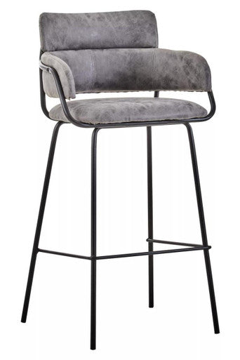 Grey Faux Leather Bar Chair | Tamzin