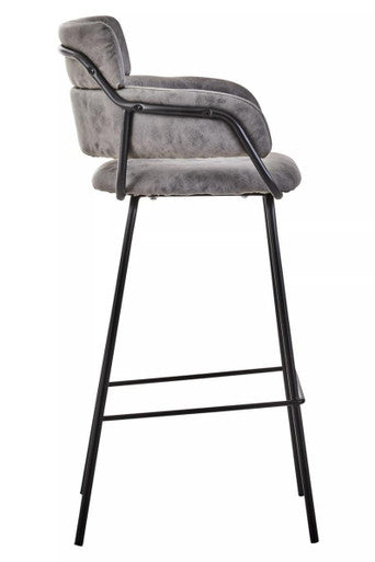 Grey Faux Leather Bar Chair | Tamzin