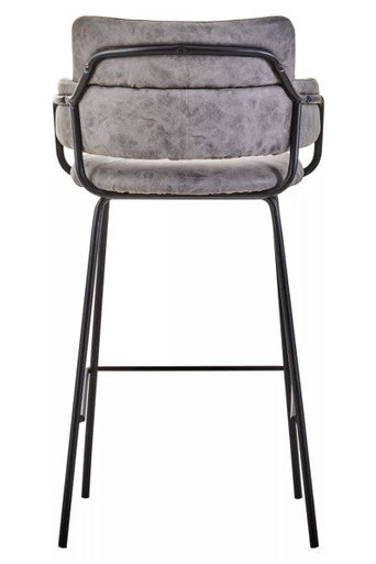 Grey Faux Leather Bar Chair | Tamzin