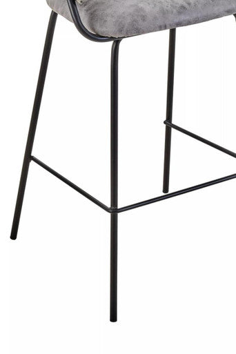 Grey Faux Leather Bar Chair | Tamzin