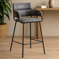 Grey Faux Leather Bar Chair | Tamzin