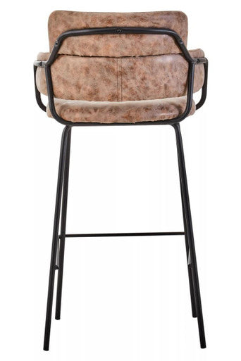 Brown Faux Leather Bar Chair | Tamzin