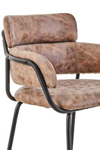 Brown Faux Leather Bar Chair | Tamzin