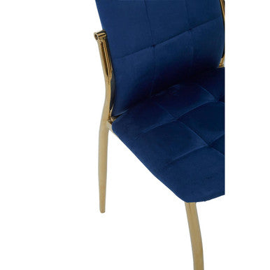 Blue Velvet High Back Dining Chair | Tamzin