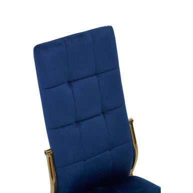 Blue Velvet High Back Dining Chair | Tamzin