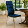 Blue Velvet High Back Dining Chair | Tamzin
