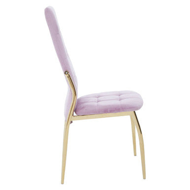 Pink Velvet High Back Dining Chair | Tamzin