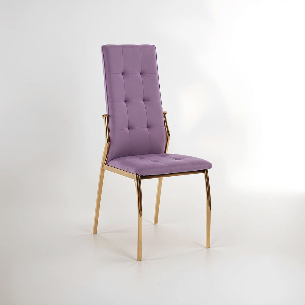 Pink Velvet High Back Dining Chair | Tamzin