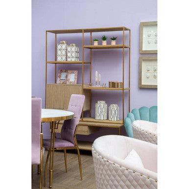 Pink Velvet High Back Dining Chair | Tamzin