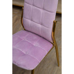 Pink Velvet High Back Dining Chair | Tamzin