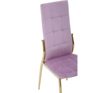 Pink Velvet High Back Dining Chair | Tamzin