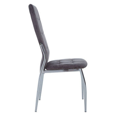 Grey Velvet High Back Dining Chair | Tamzin
