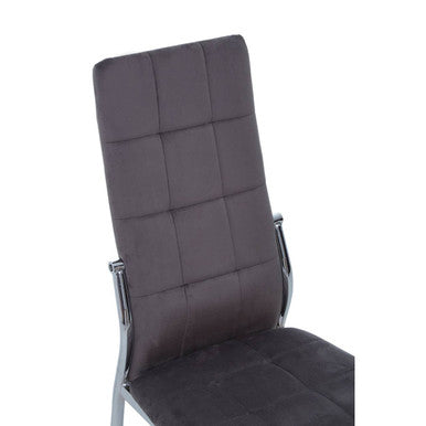 Grey Velvet High Back Dining Chair | Tamzin