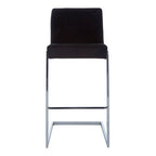 Black Velvet Bar Chair with Low Back | Tamzin