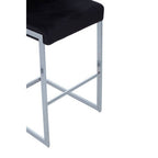 Black Velvet Bar Chair with Low Back | Tamzin