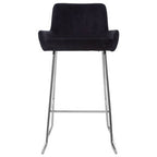 Black Velvet Bar Chair with Low Arms | Tamzin