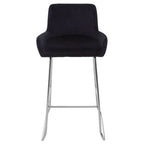 Black Velvet Bar Chair with Low Arms | Tamzin