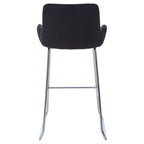 Black Velvet Bar Chair with Low Arms | Tamzin