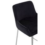 Black Velvet Bar Chair with Low Arms | Tamzin